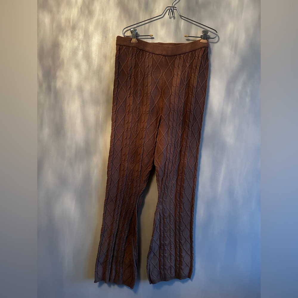 Pink Rose Bellbottom knitted Pants